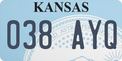 KS license plate 038AYQ