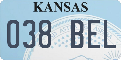 KS license plate 038BEL
