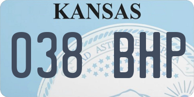 KS license plate 038BHP