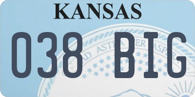 KS license plate 038BIG