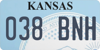 KS license plate 038BNH