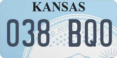 KS license plate 038BQO