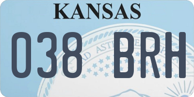 KS license plate 038BRH