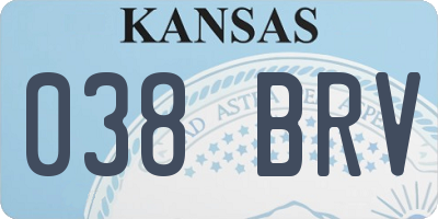KS license plate 038BRV