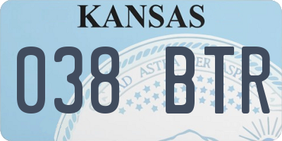 KS license plate 038BTR