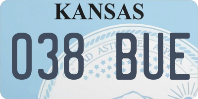 KS license plate 038BUE