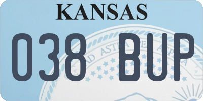 KS license plate 038BUP