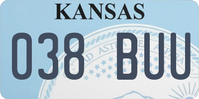 KS license plate 038BUU