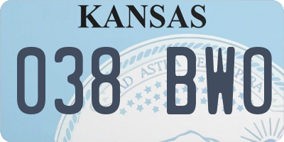KS license plate 038BWO