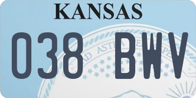KS license plate 038BWV