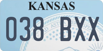 KS license plate 038BXX