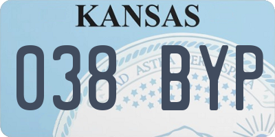 KS license plate 038BYP