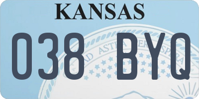 KS license plate 038BYQ