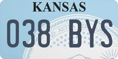 KS license plate 038BYS