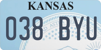 KS license plate 038BYU