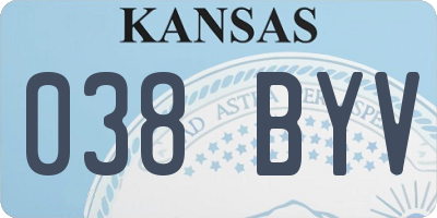 KS license plate 038BYV
