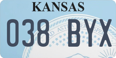 KS license plate 038BYX
