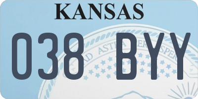 KS license plate 038BYY