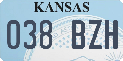 KS license plate 038BZH