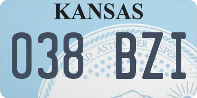 KS license plate 038BZI