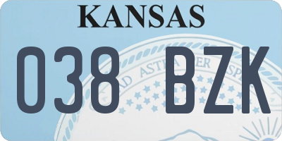 KS license plate 038BZK