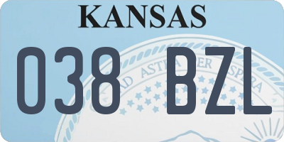 KS license plate 038BZL