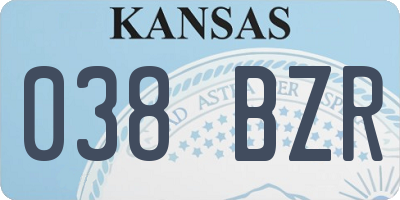 KS license plate 038BZR