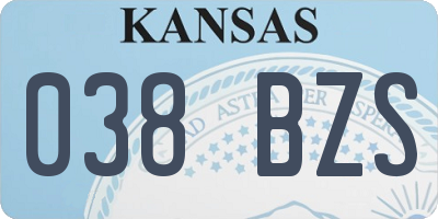 KS license plate 038BZS