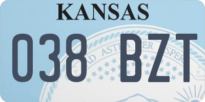 KS license plate 038BZT