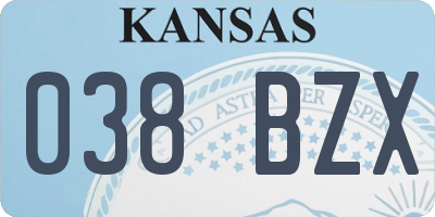 KS license plate 038BZX