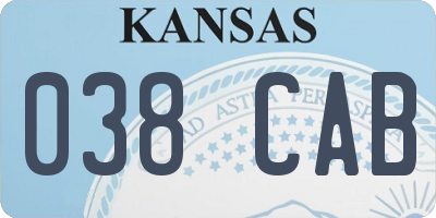 KS license plate 038CAB