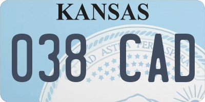 KS license plate 038CAD