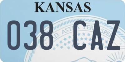 KS license plate 038CAZ