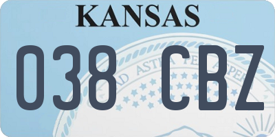 KS license plate 038CBZ