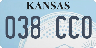 KS license plate 038CCO