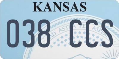 KS license plate 038CCS