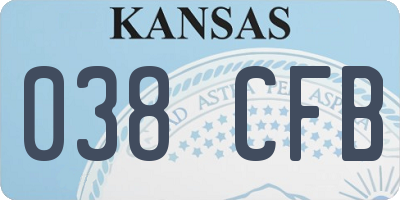KS license plate 038CFB