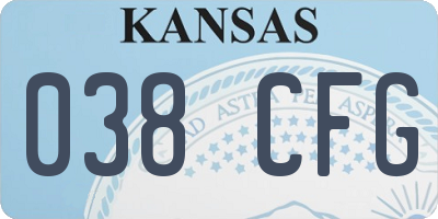 KS license plate 038CFG