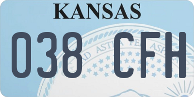 KS license plate 038CFH