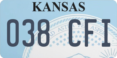 KS license plate 038CFI