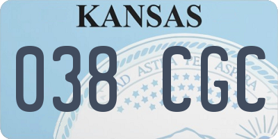 KS license plate 038CGC