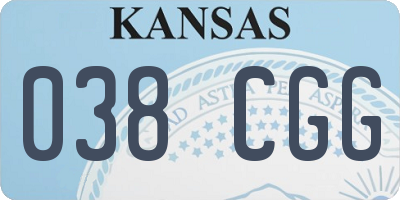KS license plate 038CGG