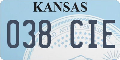 KS license plate 038CIE