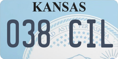 KS license plate 038CIL