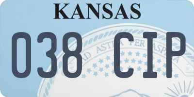 KS license plate 038CIP