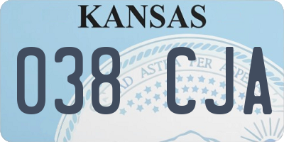 KS license plate 038CJA