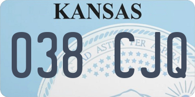 KS license plate 038CJQ