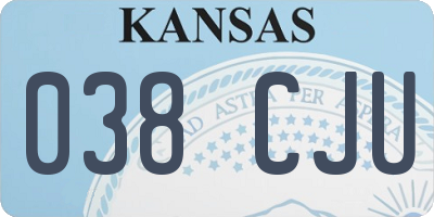 KS license plate 038CJU