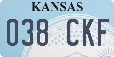 KS license plate 038CKF