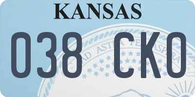 KS license plate 038CKO